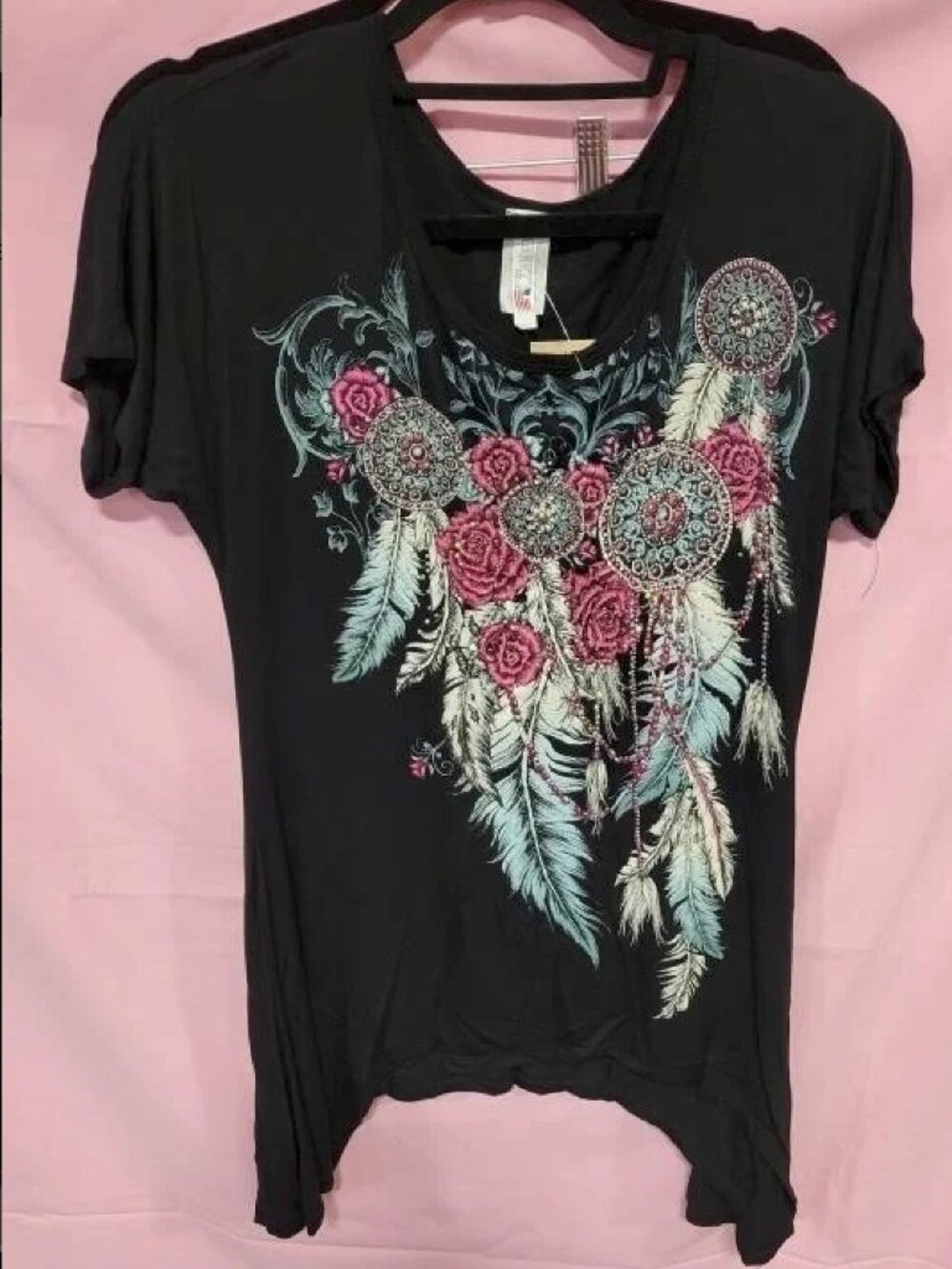 Liberty Wear Mini Feather Mini Shark T  NWT sz L. 4199